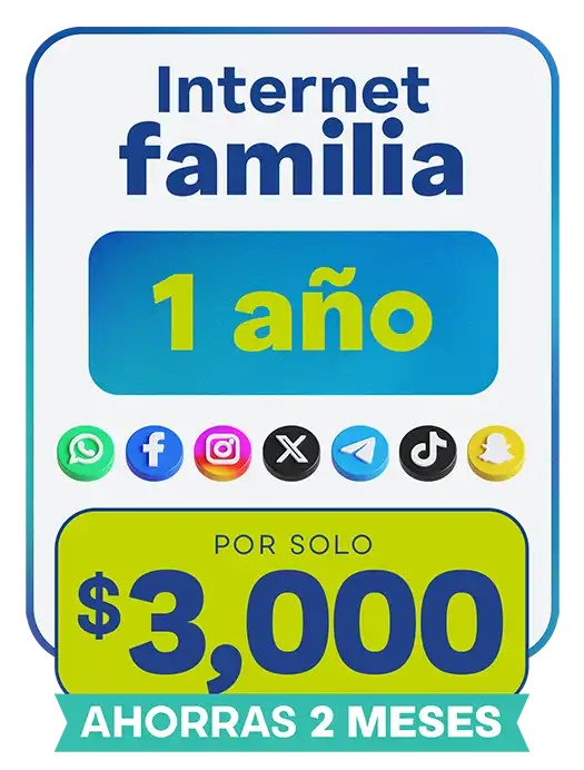 Internet Familia 1 año por solo $3000