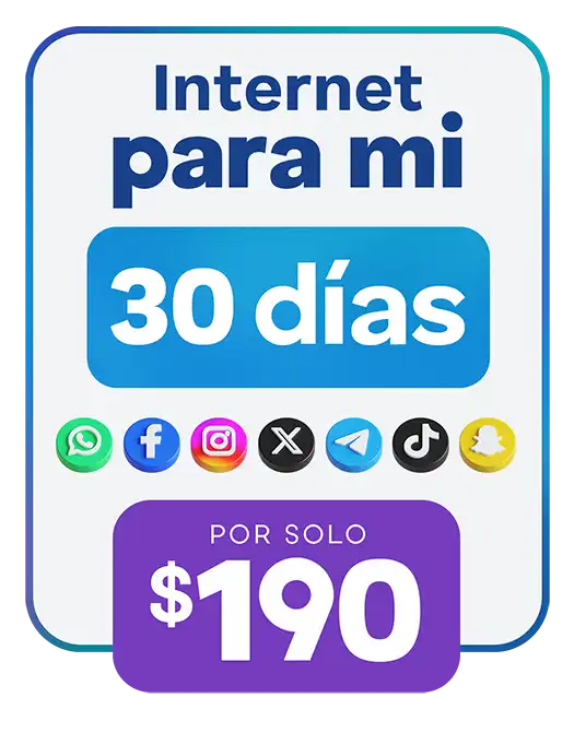 Internet para mí 30 días por $190