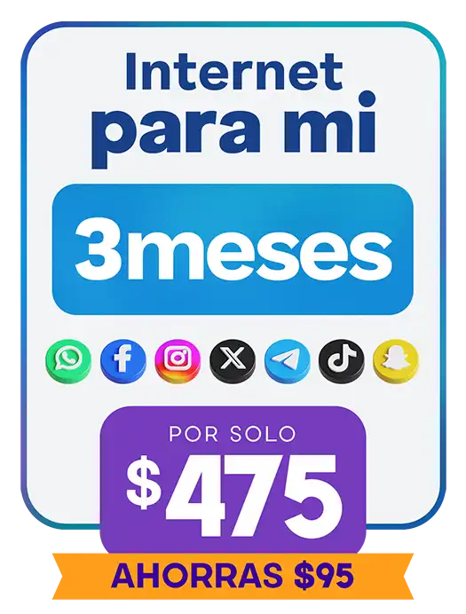 Internet para mí 3 meses por $475, ahorras $95