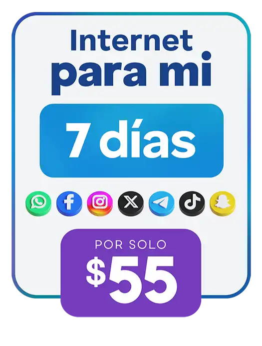 Internet para mí 7 días por $55