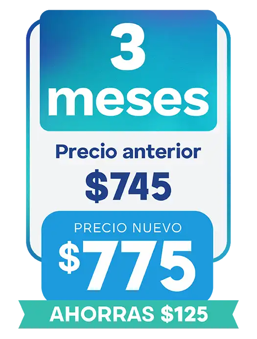 3 meses $775